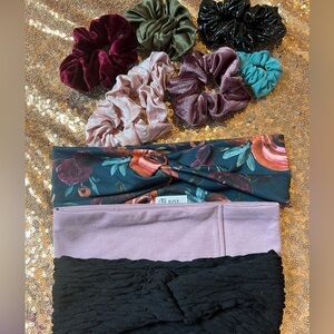 dark floral hair accessories bundle